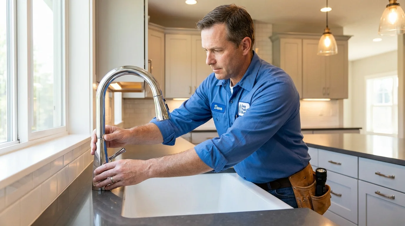 Kitchen faucet installation by Johns Plumbing LLC in Cameron